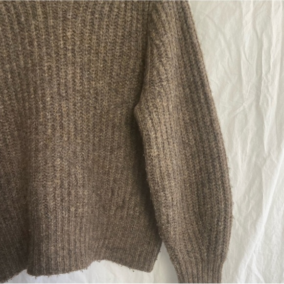 Madewell Loretto Mockneck Sweater Heather Otter Brown Size Small - Picture 3 of 14